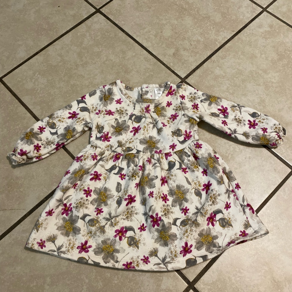 Carter's Floral Print Long Sleeve Dress
